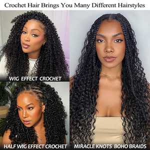 Extensions de cheveux humains au crochet Kinky Curly Miracle Knots, extensions de cheveux humains au crochet pré-séparées invisibles <span class=keywords><strong>pour</strong></span> femmes noires - Product Image 6