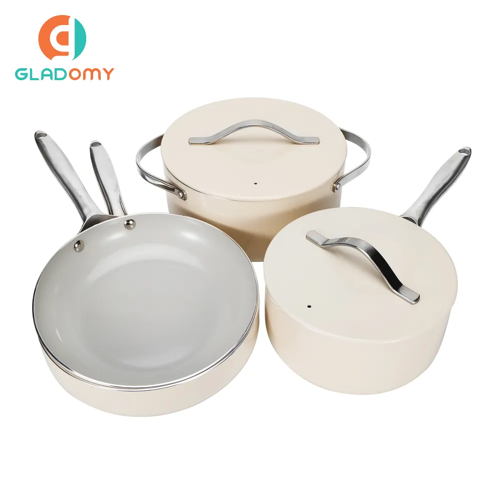 aluminum stretching pot set of 6 pieces set cookware sets of korean