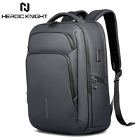 Ransel Laptop Besar HEROIC KNIGHT Custom Usb, Ransel Hiking Travel, Tas Sekolah Notebook, Ransel Laptop Hitam Custom Logo