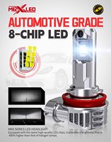 Vente en gros Mini phare LED de voiture M6X H8 9005 9006 9012 H11 ampoules halogènes avec 18W 5000LM pour feux LED auto moto