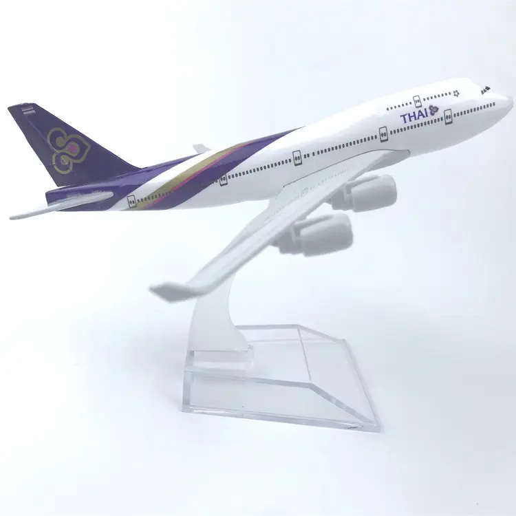 Modèle réduit d'avion en alliage métallique Air Thai B747 Airlines Thaïlande Boeing 747 Airways Modèle réduit d'avion Cadeaux pour enfants 16cm