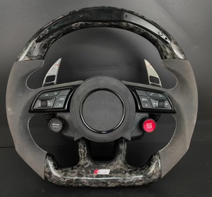 Cuir en fibre de carbone forgé pour volant pour <span class=keywords><strong>Audi</strong></span> R8 S4 A3 A4 A5 A6 A7 A8 S3 S5 B9 avec couleur et surpiqûres personnalisées - Product Image 4