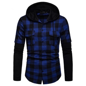 <span class=keywords><strong>Camicia</strong></span> di Flanella <span class=keywords><strong>a</strong></span> <span class=keywords><strong>Quadri</strong></span> <span class=keywords><strong>Rossa</strong></span> e Nera con Cappuccio, Slim Fit, in Misto Cotone, Manica Lunga, Casual da Uomo, Vendita all'Ingrosso 2022 - Product Image 5