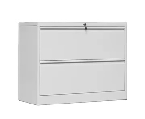 Archivador lateral de acero de 2 cajones con cierre centralizado Muebles de oficina duraderos Características bloqueables de metal de golpe ancho - Product Image 2