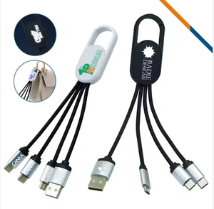Custom Logo <b>Cables</b> 3 in 1 Mobile Usb <b>Charging</b> <b>Cable</b> Pocket - Product Image 2