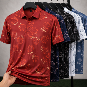 Camisa Floral Personalizada para Hombre con Tela de Punto Antipilling, Logotipo Bordado, Ropa de Golf de Secado Rápido - Product Image 2