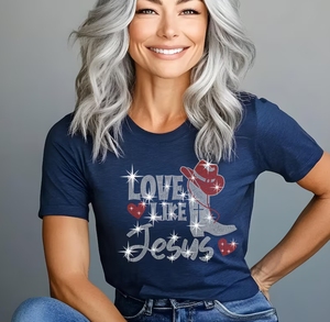 Fashion Trend High Quality Women Jesus Rhinestone Custom logo Cotton Factory Manufacturers t <strong>Shirts</strong> - Product Image 1