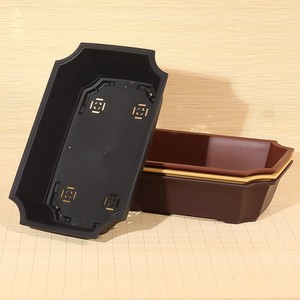 <span class=keywords><strong>Pot</strong></span> de Bonsaï Rectangle en Plastique de <span class=keywords><strong>Design</strong></span> Traditionnel de 21cm 8.26 pouces pour Bonsaï d'Arbre avec Coin Courbé - Product Image 3