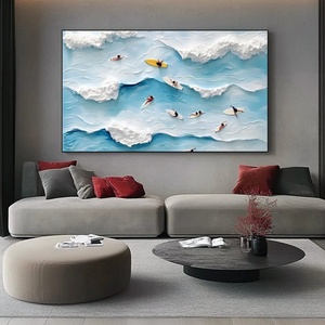 Peinture murale abstraite moderne faite à la main, grand format, style minimaliste, nature morte, décoration intérieure, peinture à l'huile texturée 3D abstraite - Product Image 3