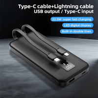 Batterie externe TDX 20W/15W à charge rapide avec affichage numérique, 20000mAh, batterie Li-Polymère, ports USB et support de protection pour extérieur