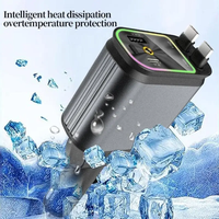 Chargeur de voiture rétractable 4 en 1 à charge ultra-rapide 120W avec lumière ciel étoilé, port Type C pour iPhone, protection OTP