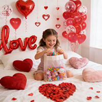 Kit de décoration de ballons pour la Saint-Valentin : ballons en feuille d'aluminium LOVE, ballons en forme de cœur et pétales de rose pour des célébrations romantiques