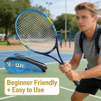 Raquette de tennis junior OEM personnalisée de 27 pouces, cordage en nylon pré-cordé, poignée en bois, ensemble pour enfants avec sac de transport pour débutants