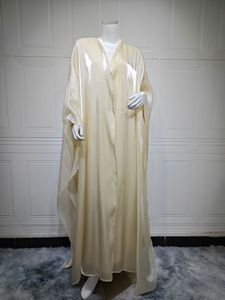 Factory Direct Sale ODM 100% Polyester Lightweight Loose Fit Modest Casual Summer Abaya <b>Dress</b> Solid Color Open <b>for</b> Ramadan - Product Image 2