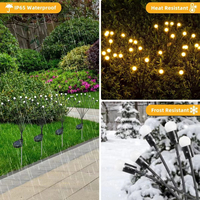 Lampes de jardin LED à énergie solaire étanches IP65, décoration de roses en plastique, piquets lumineux en forme de lucioles