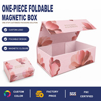 Boîte rigide magnétique rose personnalisée avec logo en feuille d'or pour l'emballage de bijoux et de cosmétiques