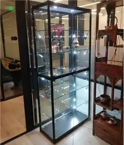 Multi Function Modern Showcase With Led Lights Extra Vision Display Case Tall And Large Glass Display Cabinet