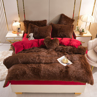 Ensemble de couette en velours cristal de vison à impression réactive 4 pièces Queen Size gris ensemble de literie de haute qualité hypoallergénique