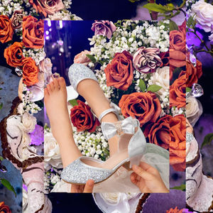 Zapatos de Baile para Niñas con Lazo de Lentejuelas Plateadas, Estilo Princesa, de Verano, con Suela de Goma, Diseño Sólido, para Fiestas y Bodas - Product Image 2