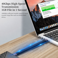 Kabel Datar FPC USB4 100W 40Gbps Tipe C ke Tipe C 13.8cm Pendek 20V E Marker 1000MB/s Pengisian Cepat Kabel Data untuk Laptop Ponsel PC