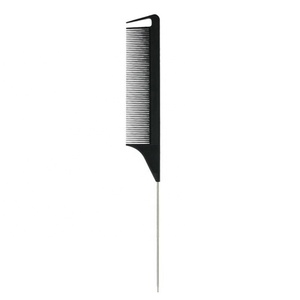 Étiquette privée personnalisé <span class=keywords><strong>peignes</strong></span> en plastique noir précision queue de rat carbone séparation peigne de <span class=keywords><strong>coiffeur</strong></span> - Product Image 1