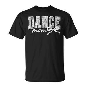 T-shirt Dance Mom en coton noir, unisexe, taille adulte moyenne, cadeau pour parents de danseurs de ballet - Product Image 1