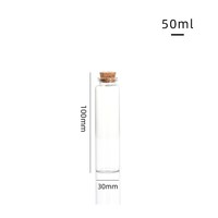 15ml 20ml 25ml 30ml 45ml Bouteille en liège en verre transparent DIY Handcraft Flacons en verre ronds en liège en bois