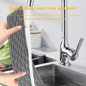 Tapis de séchage de vaisselle en silicone 5 mm, résistant à la chaleur, écologique, de qualité alimentaire, non toxique, facile à nettoyer, multifonctionnel, pour comptoir de cuisine - Product Image 3