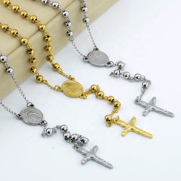 Acier Inoxydable Sainte Force Verset Biblique Collier de Prière Chrétienne Christ Croix Gravé Bible Seigneurs Collier de Prière