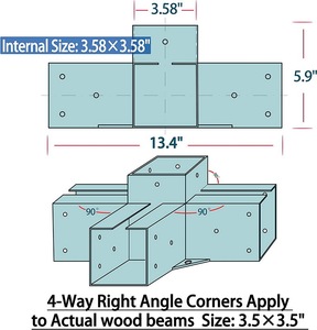Tùy chỉnh Heavy Duty khung thép hiện đại nhôm 4x4 6x6 pergola chân đế Bộ dụng cụ - Product Image 4