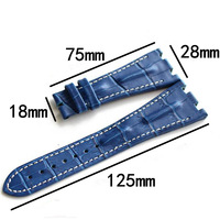 Bracelets de montre personnalisés avec logo, boucle en cuir, bracelet de montre de luxe, série R O-ak Offshore, remplacement pliable, cuir véritable 28 mm