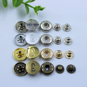 Tùy Chỉnh Chữ Biểu Tượng E Bạc Vàng Mùa Xuân Kim Loại Snap Nút Quần Áo Xuống Áo Khoác Báo Chí Fastener Cho Phụ Kiện May Mặc - Product Image 1