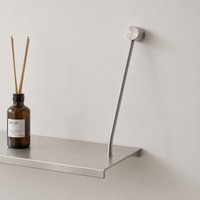 Étagère murale en métal minimaliste réglable, présentoir en aluminium à 3 niveaux, 64x22x66,8 cm, support incurvé pour cuisine/salon/placard
