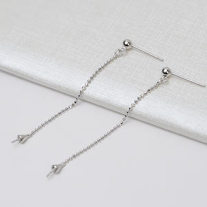 ต่างหูเงินแท้ S925 รุ่น Wenchi ลายดอกไม้ สำหรับทำต่างหูมุก DIY แบบเรียบง่าย ขนาด 8-10 มม. แบบกลวง กึ่งสำเร็จรูป รหัสสินค้า 15761 ขนาด 25 มม. - Product Image 3