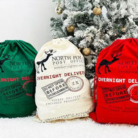 Sacs de Noël personnalisés pour enfants, en toile avec cordon de serrage, grands sacs à bonbons pour les fêtes de fin d'année