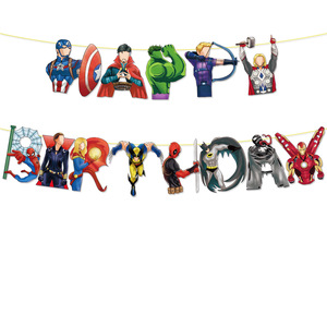 Fournitures pour Fête d'<span class=keywords><strong>Anniversaire</strong></span> d'Enfants, Ballons de Fête pour Garçons, Thème Héros, Bannière <span class=keywords><strong>Joyeux</strong></span> <span class=keywords><strong>Anniversaire</strong></span> Cartoon, Kits de Décoration pour la Maison - Product Image 6