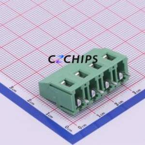 DB129V-7.62-4P-GN-S Screw Terminal Block Through hole Component (THT),P=7.62mm Connector 1x4P 7.62mm Green Through Hole - Product Image 2
