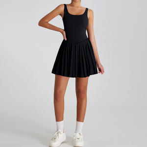 Новое женское теннисное спортивное мини-платье YIYI с плиссировкой, карманами, встроенными шортами для гольфа и тренировок, повседневный комбинезон-ромпер, короткий сарафан - Product Image 6