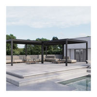 Toit à persiennes pliant électrique motorisé Pergola extérieure en aluminium Gazebo à réglage en aluminium