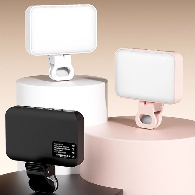 USB Rechargeable LED Photography Fill Light Clip-On Design for Mobile Phone Video Studio Use Adjustable Color Temperature