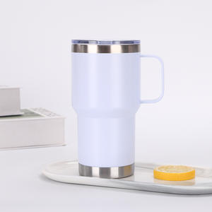 Vaso de 20oz con asa, vaso de acero inoxidable con asa, termos, vasos, venta al por mayor, taza a granel, botella de viaje de café - Product Image 2