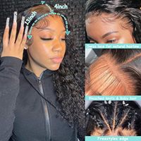 100% brésilien Remy cheveux humains avant de lacet perruque longue longueur sans colle dentelle bébé cheveux HD dentelle transparente pré plumée naturel
