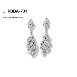 สมายล์จอยาส PBBA-731 ต่างหูทรงเรขาคณิตทันสมัยสำหรับผู้หญิง ชุบเงิน ทำจากสแตนเลสสตีล 316L เหมาะสำหรับงานปาร์ตี้ - Product Image 2