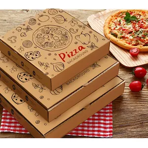 Boîte à Pizza vide en papier Triple couche 10/, emballage en papier biodégradable, Large boîte à Pizza en carton