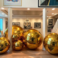 Boule miroir gonflable dorée en PVC réfléchissant pour événements, fêtes, affichage publicitaire, gonflables