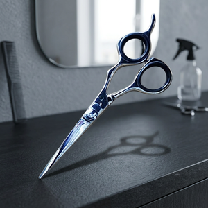 ASAP 6" Ciseaux de coiffure professionnels en acier inoxydable écologique à long manche avec poignées en plastique pour droitiers, pour salon - Product Image 1