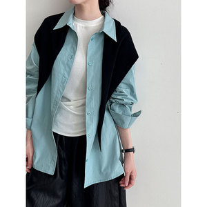 Vente en gros Automne 2025 Nouvelle mode décontractée Chemise ample confortable à col rabattu Chemisiers et chemises pour femmes - Product Image 1