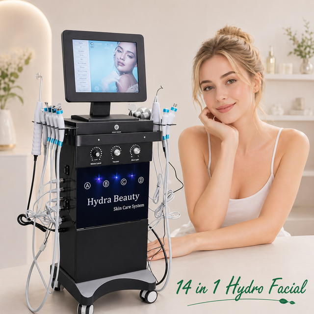 14 in 1 Hydro Facial Machine Advanced Beauty Equipment Facial Deep Cleaning Skin Rejuvenation Pore Tightening Salon Use Device
