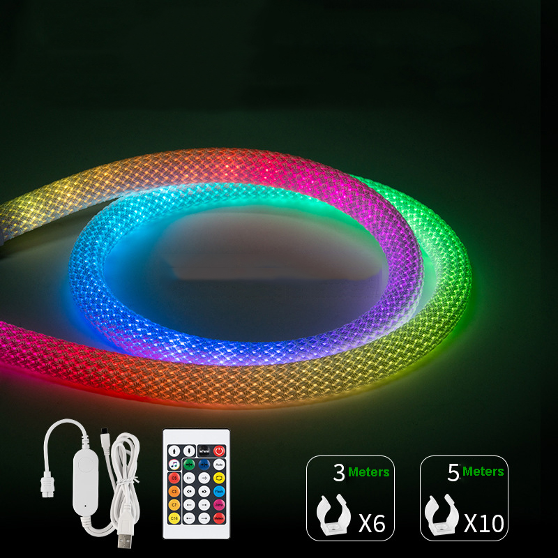 360 gradi LED corda striscia di silicone tubo impermeabile IP65 rotondo LED neon flex luce 15mm 22mm diametro