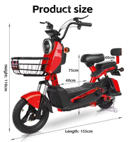 Vélo électrique pliable à grande vitesse pour la ville, moteur sans balais 500W, batterie au plomb-acide 48V, longue autonomie, 3 vitesses, vélo électrique